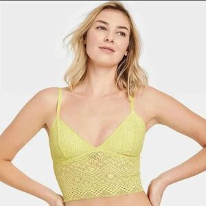 Auden lace bralette ladies yellow cami top nwt